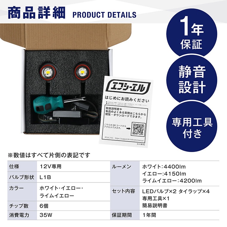 クラウン AZSH2＃/ARS220/GWS224L1B LEDバルブ 純正LEDフォグランプ用
