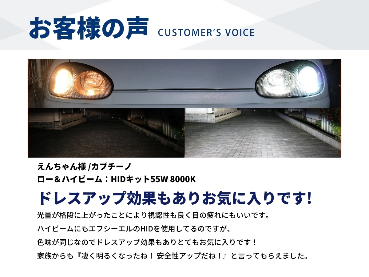 55W HID H1 H3/H3C H7 H8/H9//H11/H16 HB3 HB4【公式】エフシーエル
