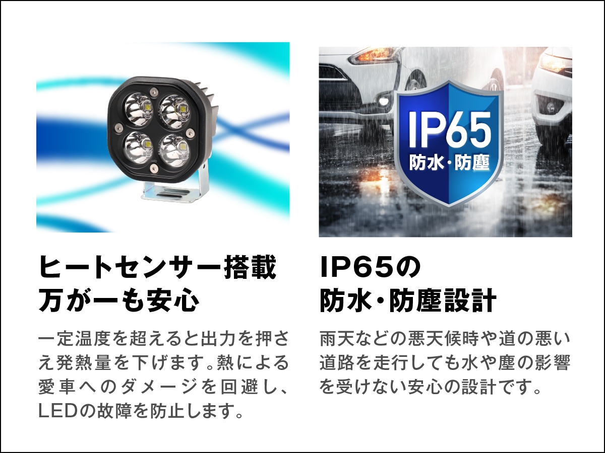 LEDワークライト単品 作業灯 投光器 サーチライト 補助灯 イエロー