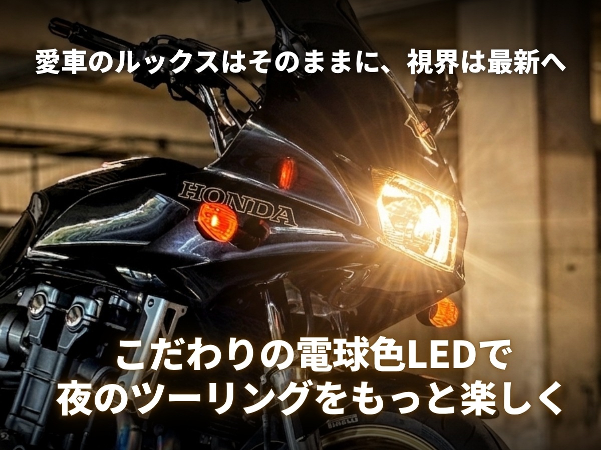 電球色 ハロゲン h4 led バイク ヘッドライト h4 hi/lo バルブ 1個