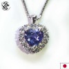 タンザナイト ダイヤ 天然 プラチナ PT900 ネックレス ペンダント ハート シンプル レディース メンズ