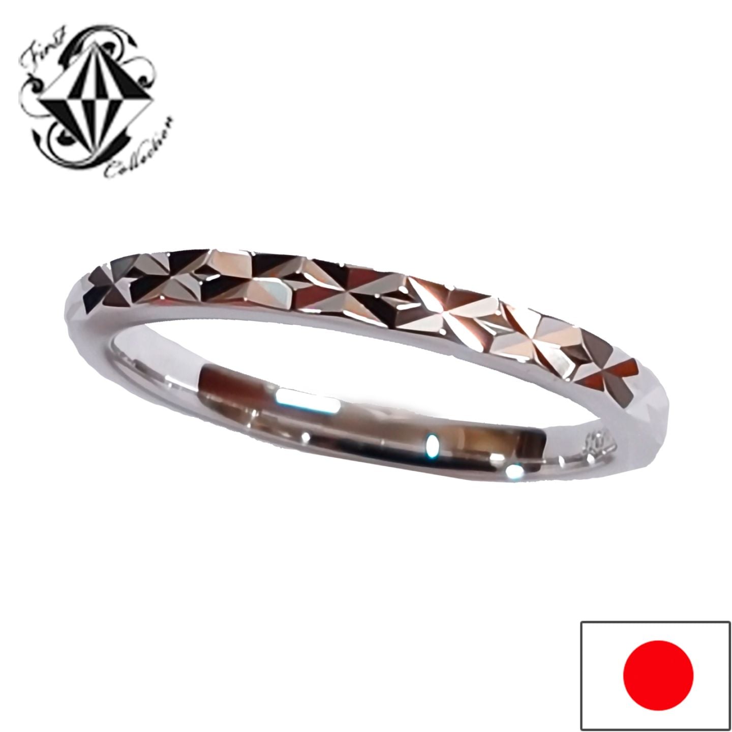 リング 指輪 レディース メンズ シルバー アクセサリー プレゼント デザイン シルバーリング SV1000 純銀 2mm 幅 スノーフラグメントカット ダイヤモンドミラーカットリング