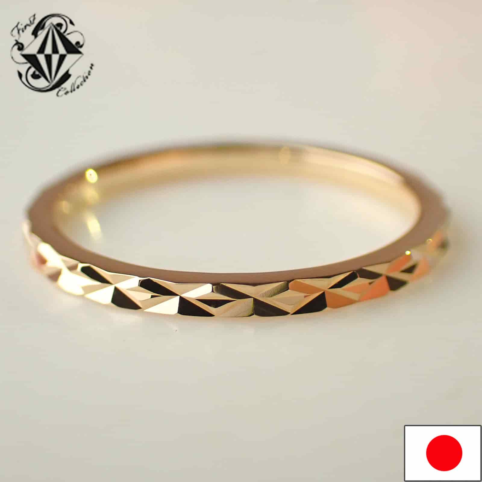 18金 K18 リング スノーフラグメントカット 上品 1.5mm幅 レディース メンズ シンプル 指輪 ゴールド ダイヤモンドミラーカット