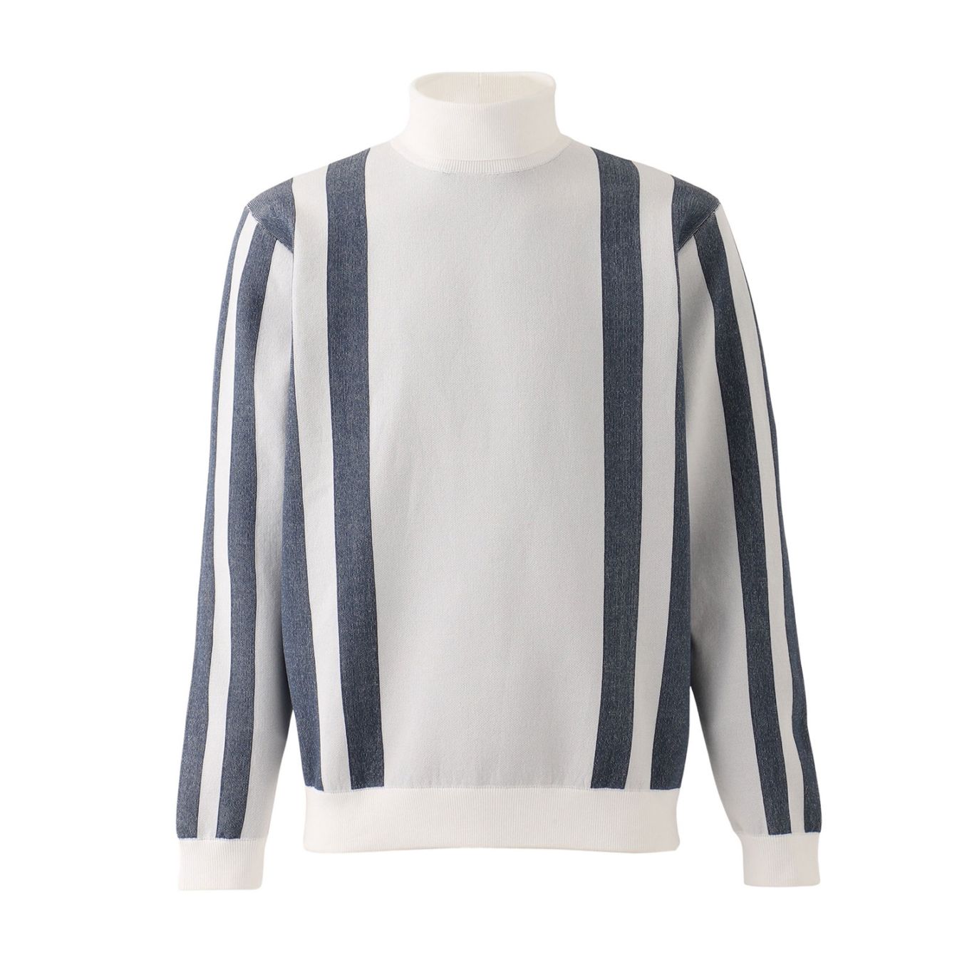 変形ストライプモックネックニット【メンズ】