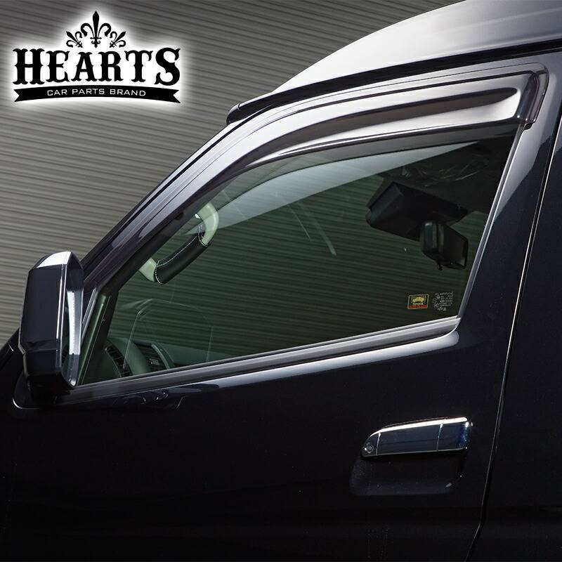 数量限定　ハイエース200系 1~6型（現行）用 ハーツ エアロカラ―_ サイドバイザー 雨よけ エクステリア バイザー HIACE TOYOTA S-GL 黒 赤 青