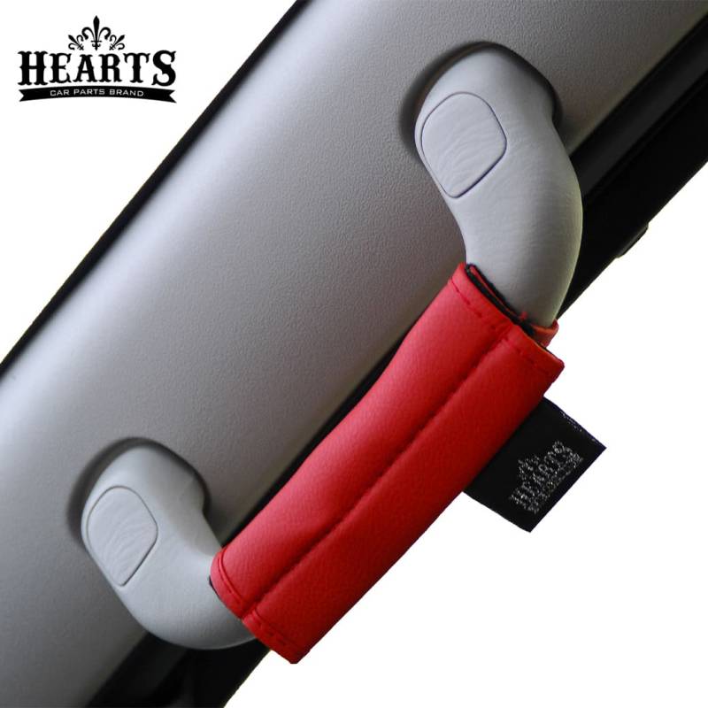 200系 ハイエース アシストグリップカバー 2個セット PVC フロント おしゃれ シンプル ドレスアップ 簡単 装着 トヨタ ブラック レッド 黒 赤 ハーツ O