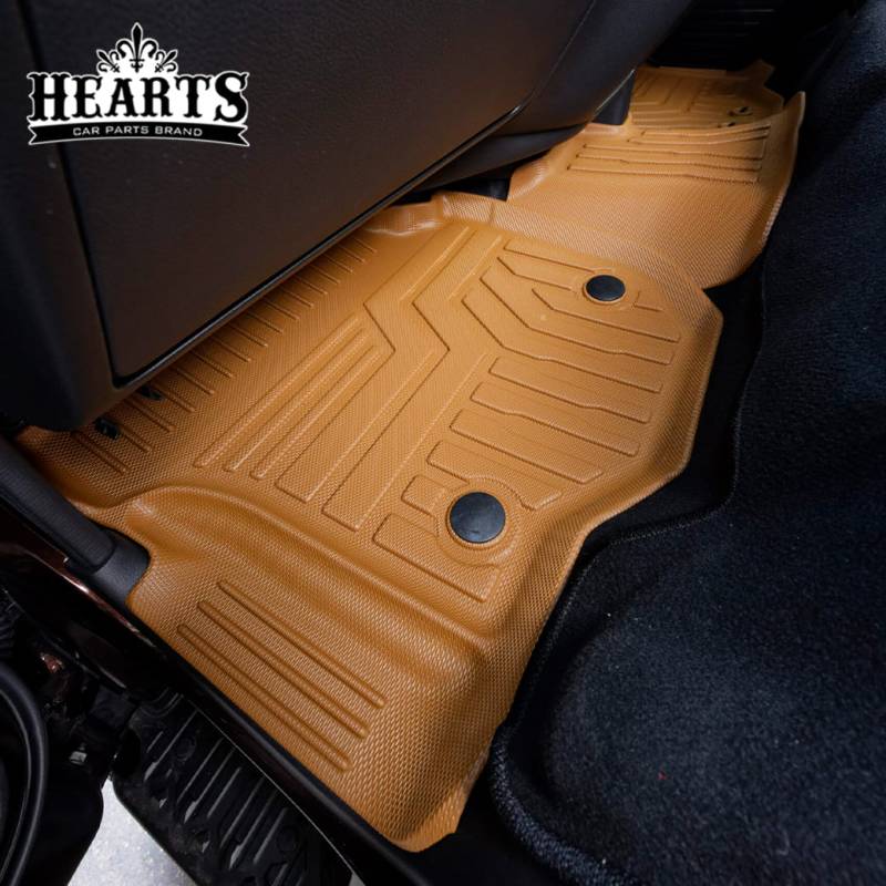 キャラバン GX系 3Dフロアマット キャメル フロント＋リア セット 4枚 カーマット 立体成型 ズレ防止 TPE材質 防水 撥水 水洗いOK 日産 ブラウン ハーツ