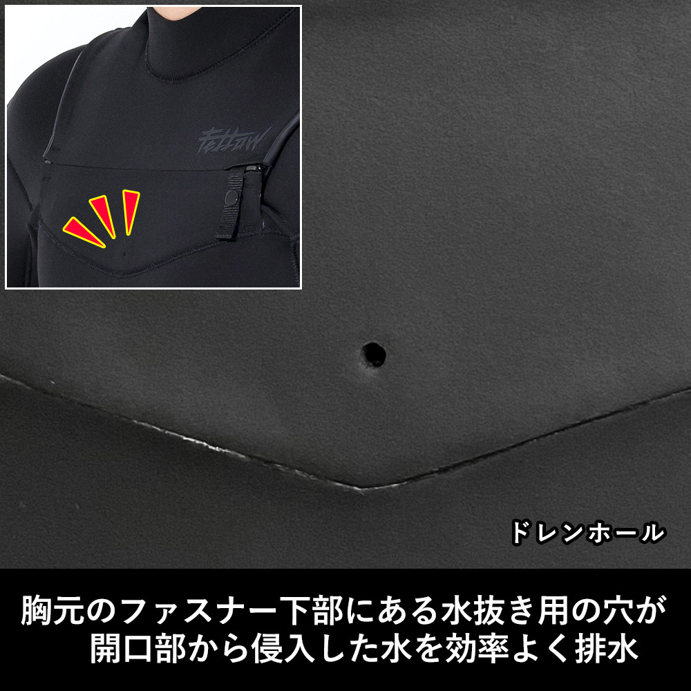 FELLOW メンズ フルスーツ チェストジップ 3mm M～XXL 全5色