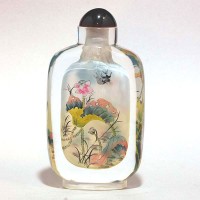 内絵鼻煙壺No4／蓮|鼻煙壺|中国工芸/音楽/雑貨