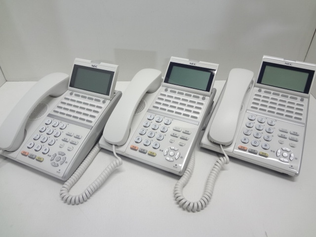 A340◆NEC DT400 Series 「DTZ-24D-2D(WH)TEL」24ボタン標準電話機（白） ビジネスフォン NEC DTZ-24D-2D(WH)TEL 3台セット 24ボタンデジタル多機能電話機3台