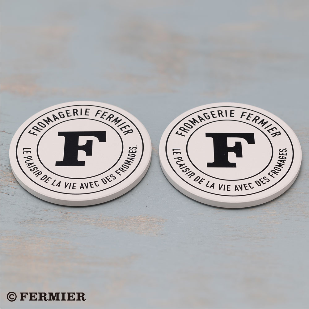 フェルミエオリジナル 白雲石入り吸水コースター（ロゴVer 1組1枚