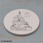 フェルミエオリジナル　白雲石入り吸水コースター（チーズイラストVer  １組１枚）<br>【メンバーズ割引対象外商品】