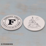 フェルミエオリジナル 白雲石入り吸水コースター（ロゴ＆チーズ