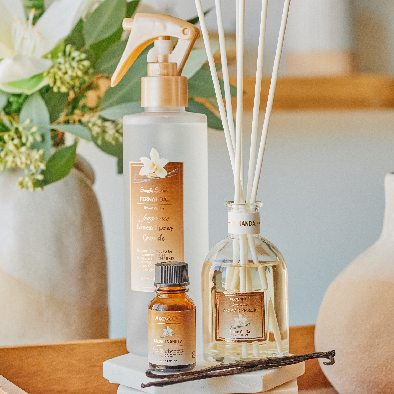 フレグランスリネンスプレーグランデ(ブラウンバニラ)/Fragrance Linen