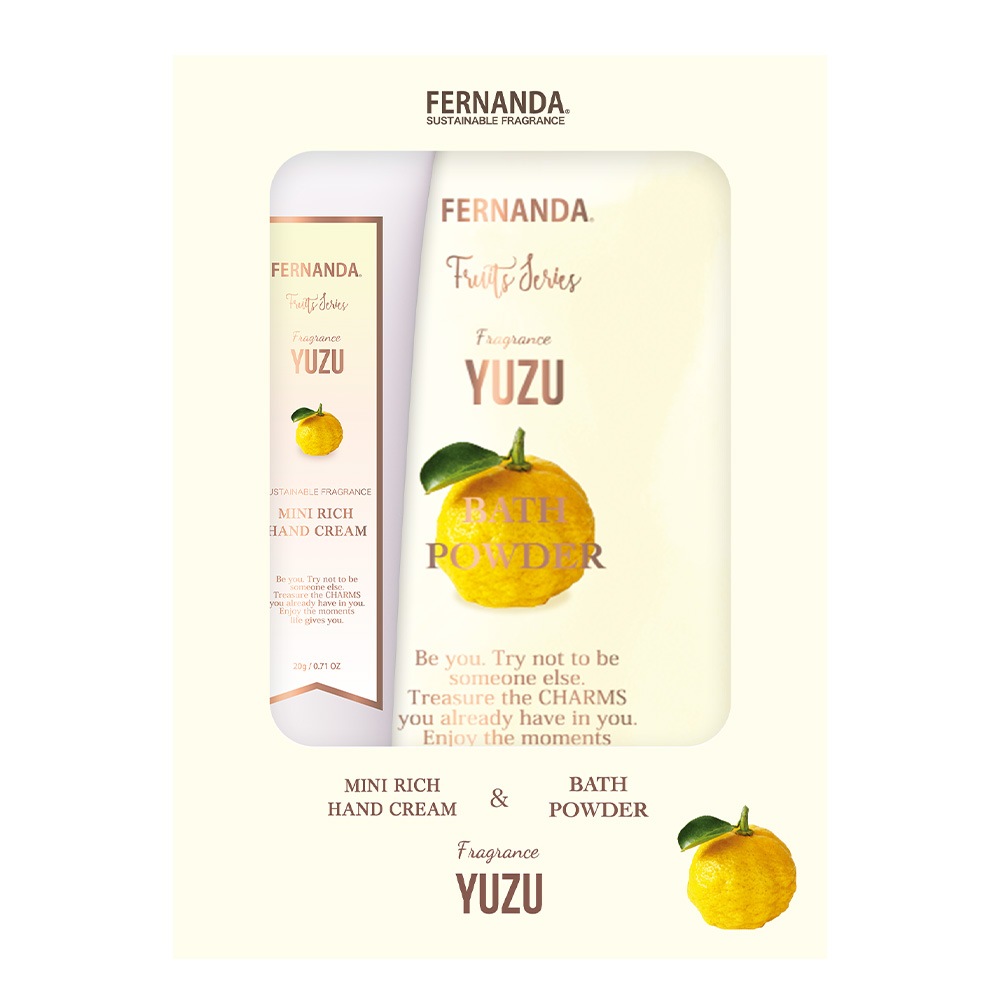 ミニリッチハンドクリーム＋［医薬部外品］バスパウダー2P ギフトセット（ユズ）/Fragrance Mini Rich Hand Cream ＋ Fragrance Bath Powder 2P GIFT SET (Yuzu)