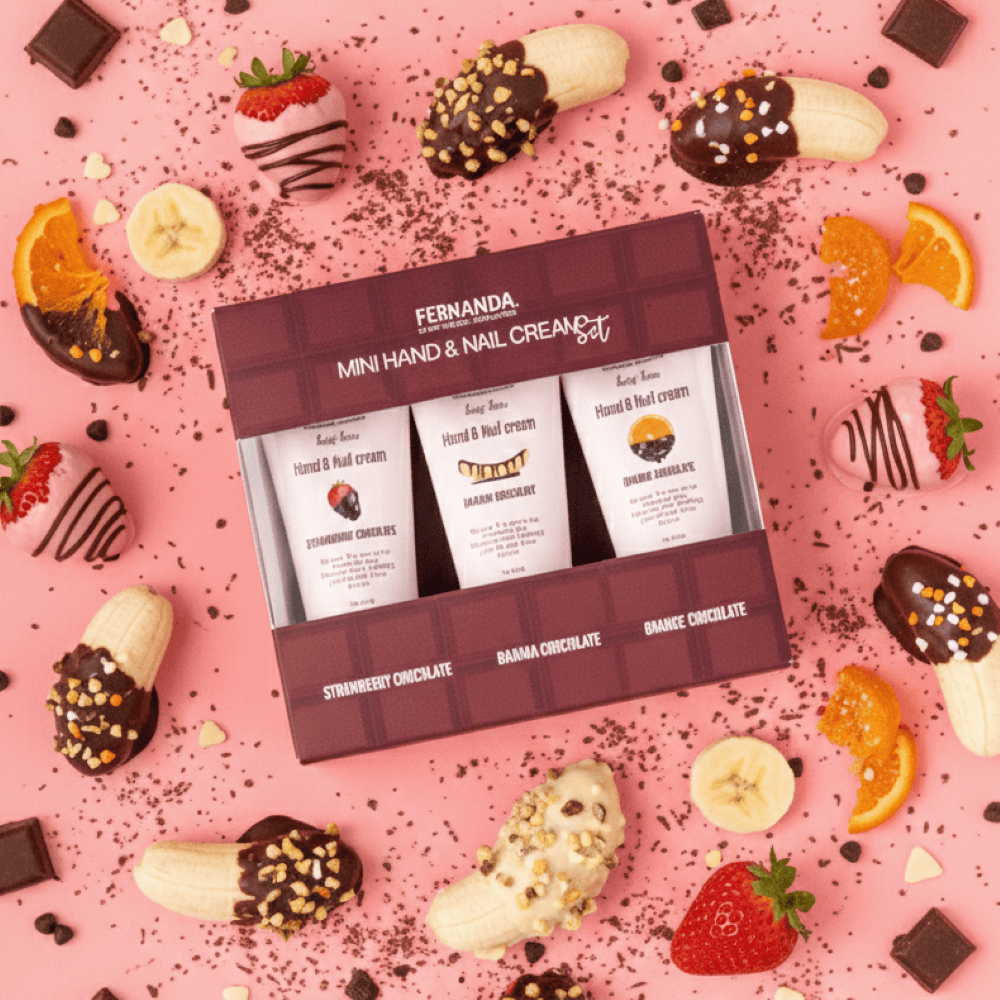 ミニハンド＆ネイルクリームセット（ストロベリーチョコ・バナナチョコ