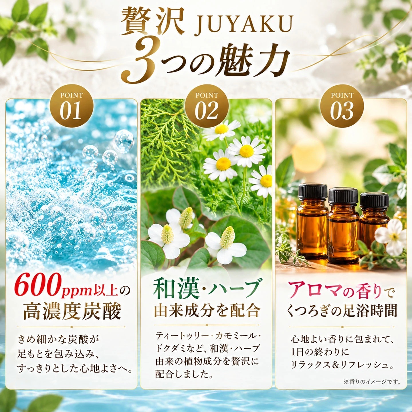 大特価】炭酸足湯入浴料 贅沢JUYAKU（じゅうやく）（6回分セット