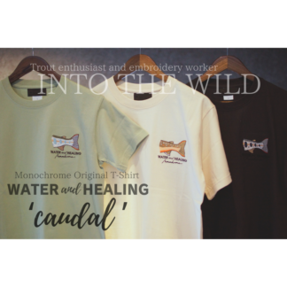 酒井様【予約商品】INTO THE WILD × Monochrome  Trout T-shirt  '' Caudal '' /　トラウト刺繍Tシャツ ''コウダル''