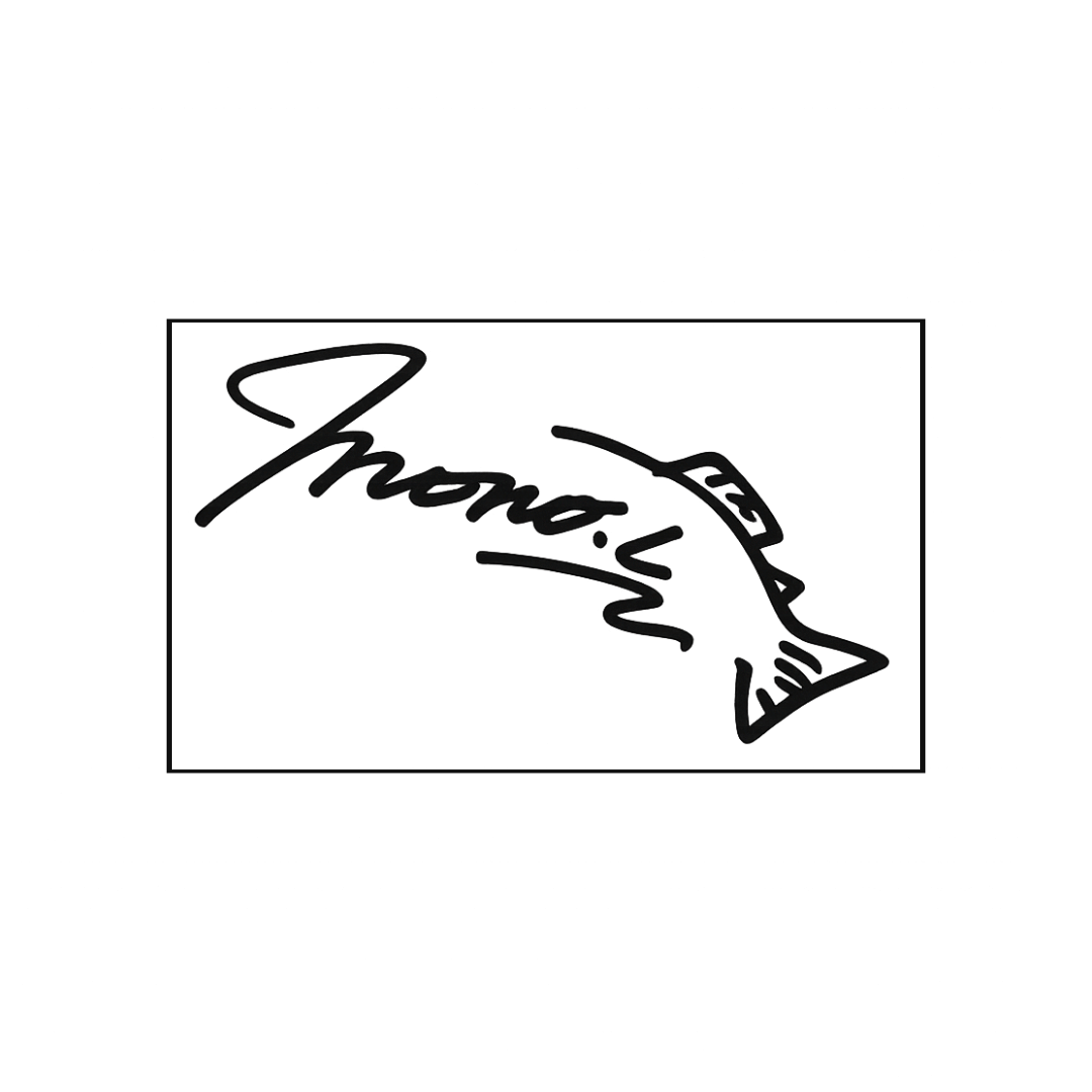 CUTTING  STICKER M（フィッシュロゴ）（モノクローム）