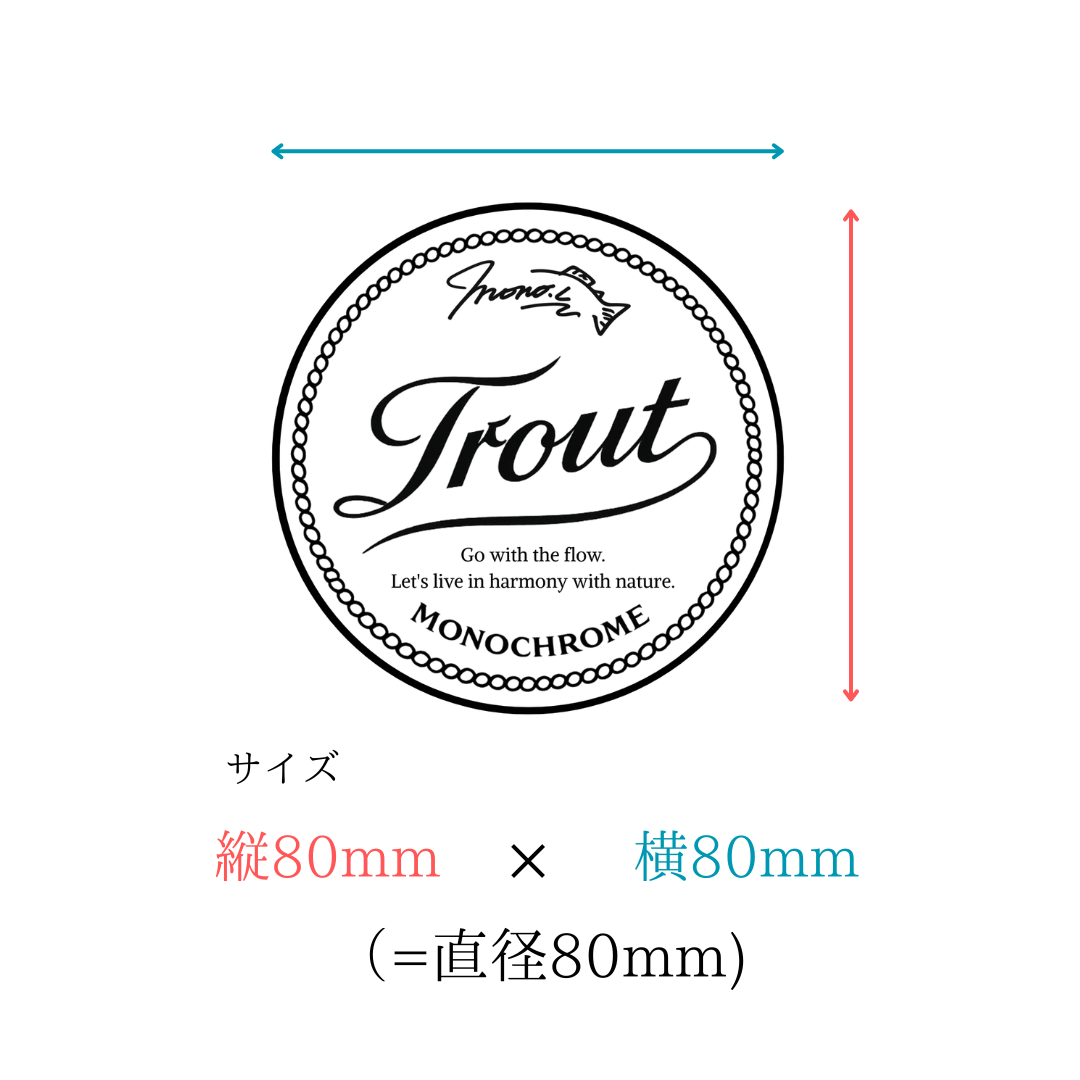 3D TROUT STICKER（モノクローム）