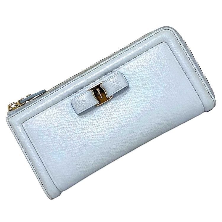 ✨未使用に近い✨　Ferragamo 長財布　ヴァラリボン　L字ファスナー　青色 楽天市場】Salvatore Ferragamo サルウ゛ァトーレ フェラガモ L