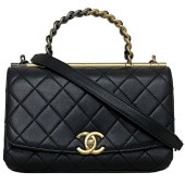 シャネル トップハンドル ２way バッグ ブラック ゴールド シルバー マトラッセ 美品 コンビ金具 ラムスキン 中古 29番台 CHANEL チェーンバッグ フラップ ココマーク ターンロック シ