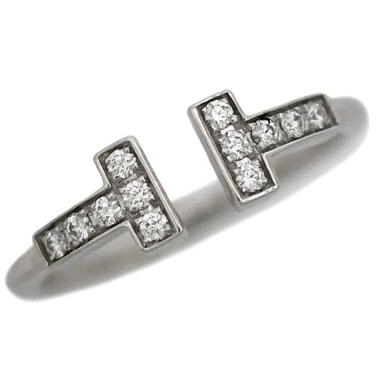 ティファニー Tワイヤー ダイヤ リング ホワイトゴールド WG f-20643