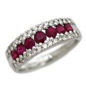 ダイヤ ルビー リング f-21313 ホワイトゴールド WG 指輪 11号 Ｋ18ＷＧ 750 ダイヤモンド Sランク 宝石 新品 仕上げ済み ジュエリー 宝石 色石 美品 刻印有 石目あり レディ