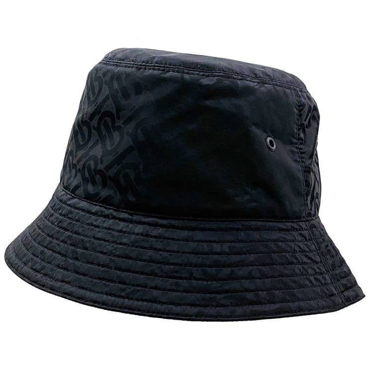 BURBERRY バケットハット ブラック M Brandol / BURBERRY バーバリー 帽子 ロゴ ナイロン バケット