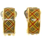 バーバリー イヤリング ec-21574 ゴールド ベージュ チェック柄 美品 レア GP 中古 Burberrys ジュエリー アクセサリー ヴィンテージ 定番 人気 女性 レディース エレガント 