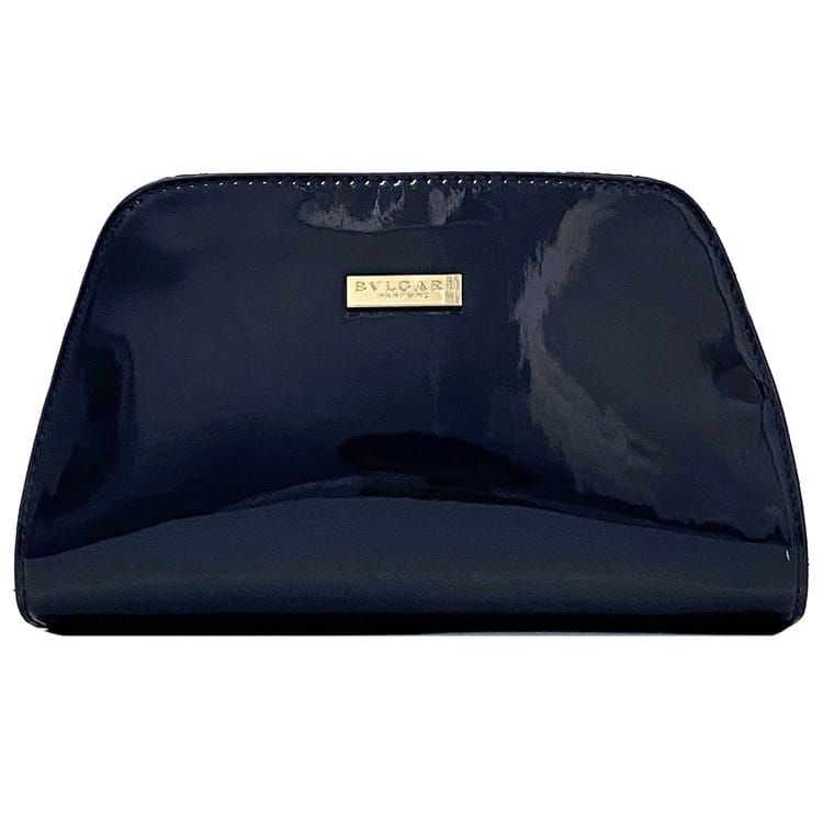 ブルガリ ポーチ ec-21599 ネイビー ブルー PARFUMS 美品 小物