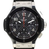 ウブロ 腕時計 ビッグバン f-21826 ブラック シルバー スケルトン 301.SB.131.RX 美品 時計 コンプリートサービス済み SS ラバー 中古 オートマ HUBLOT オーバーホール