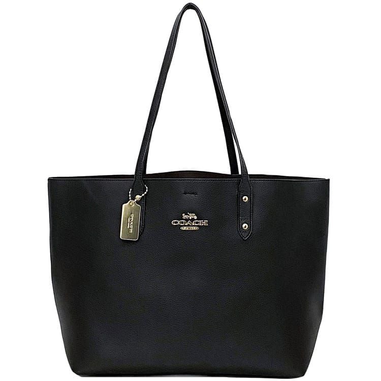 ★ コーチ トートバッグ  肩掛け　シボレザー　 大容量 ビジネス　ブラック COACH コーチ トートバッグ ビジネスバッグ レザー シボ革 しぼ