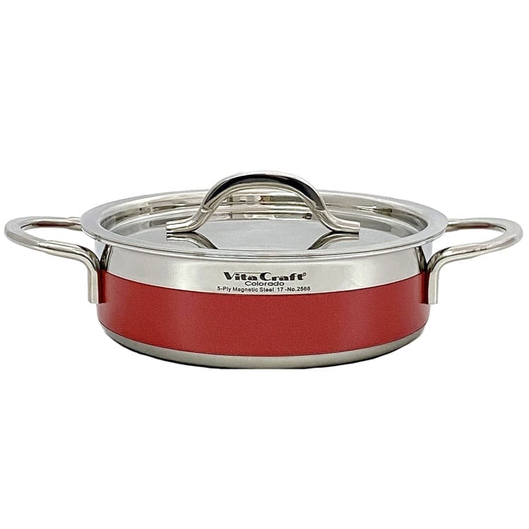 ビタクラフト 両手鍋 ec-22307 シルバー レッド コロラド 2566 美品 5