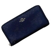 コーチ ラウンドファスナー 長財布 ec-22476 ネイビー 87071 財布 レザー 中古 COACH ワンポイント グレインレザー ヴィンテージ シンプル ロゴ 定番 人気 女性 レディース 紺