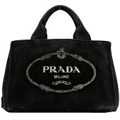 プラダ カナパトート バッグ f-22998 ブラック NERO カナパ 1BG439 美品 キャンバス 中古 179 Ｂ PRADA ハンドバッグ 黒 ヴィンテージ ロゴ ステッチ 自立 軽い 定番
