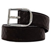 グッチ ベルト ec-23096 ブラウン マイクロ シマ 449716 美品 103cm レザー 中古 214351 GUCCI GG バックル シマライン 太ベルト シンプル ロゴ 定番 人気 箱