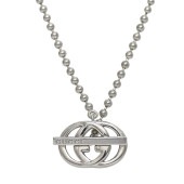 グッチ ネックレス ec-23368 シルバー インターロッキング - 新品 仕上げ済み Ag 925 Sランク GUCCI ボールチェーン GG ロゴ チョーカー 銀 メンズ レディース 定番 人気