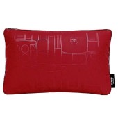 シャネル ポーチ ec-23574 レッド MAKEUP 小物入れ ナイロン ビニール 中古 CHANEL パファーポーチ メイクアップ 定番 人気 女性 レディース 赤色 赤 お洒落 小さい ミニ 