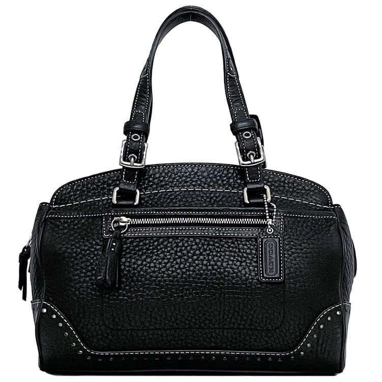 【美品】コーチ ハンドバッグ キャンバス ワンショル 肩掛け 黒12909 COACH コーチ ミニシグネチャーワンショルダー ブラック