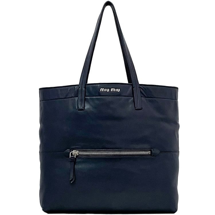 希少 MIU MIU トートバッグ グレージュ ネイビー 肩掛け