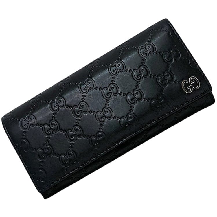 830 グッチ 二つ折り財布 レザー ブラック 刻印 231844・3661 772738_AAC1P_1061_001_080_0000