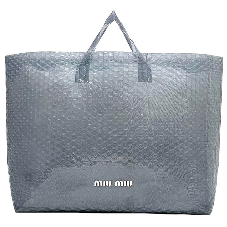 miumiu ミュウミュウ　トートエコバッグ ミュウミュウ プチプチ トートバッグ ec-23737 グレー 美品