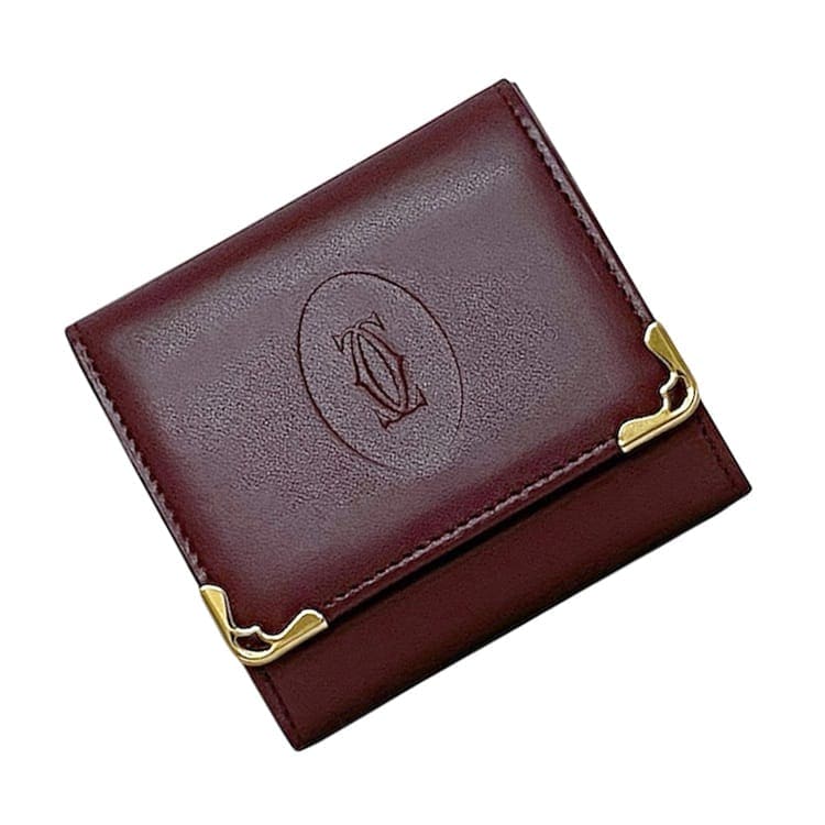 Cartier カルティエ コインケース 小銭入れ レザー ボルドー Cartier 美品 カルティエ コインケース マスト 小銭入れ