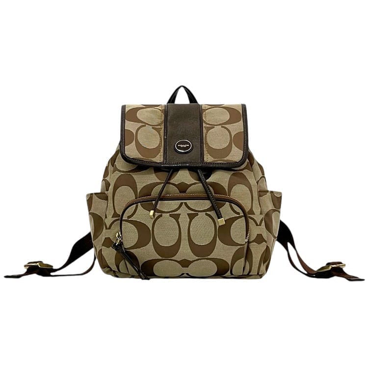 COACH リュック　コーチ　ベージュ　綺麗 コーチ リュック ec-23753 ベージュ ブラウン シグネチャー
