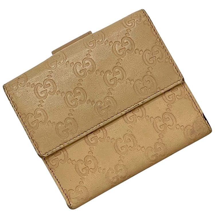 GUCCI グッチ　折り財布　シマ　GG ブラウン GUCCI グッチ 財布 レディース 2つ折り 折財布 コンパクト