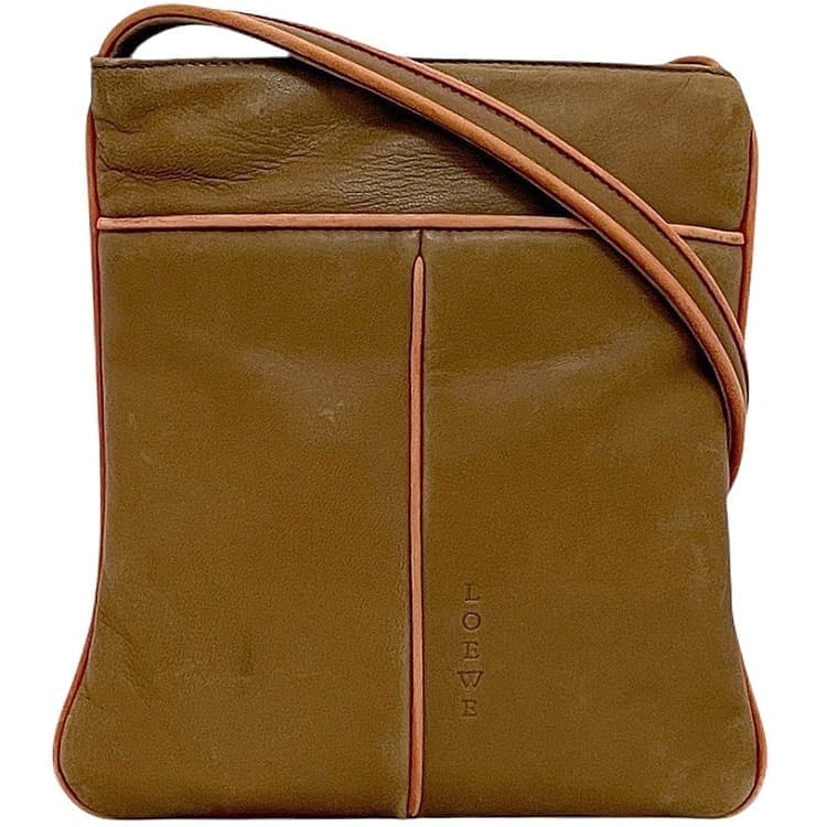 LOEWE ヌバック・ショルダーバッグ／ポシェット（ダークブラウン） セール】【LOEWE】ロエベ ショルダーバッグ モールドバケット