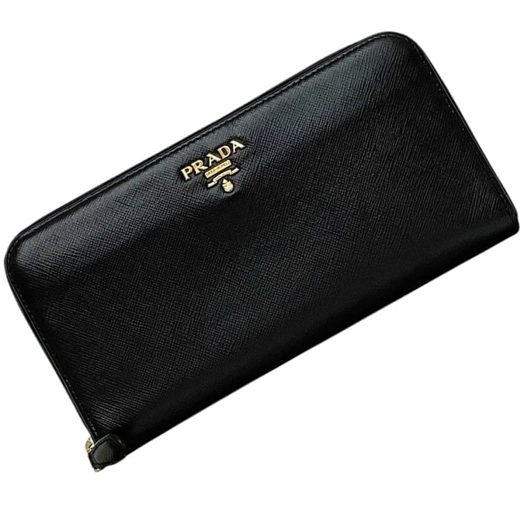 プラダ/PRADA レザー ラウンドファスナー 長財布(ブラック) プラダ ラウンドファスナー 長財布 ec-23887 ブラック NERO