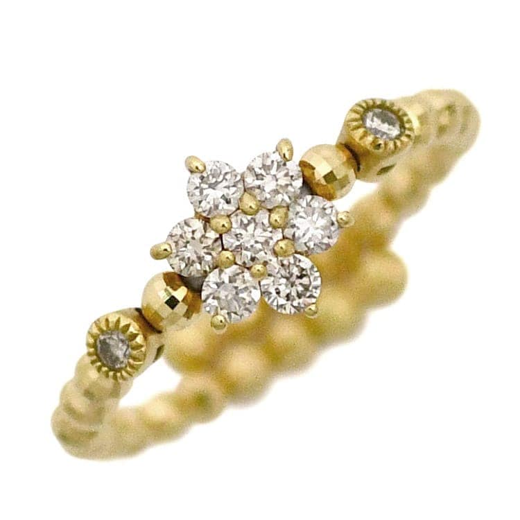 旧☆レジンリング 指輪 ベージュ オレンジ イエロー ゴールド