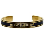 クリスチャン ディオール バングル ec-24104 ゴールド ネイビー 美品 GP 中古 Christian Dior ロゴ アクセサリー ブレス ブレスレット メンズ レディース 男女兼用 定番 